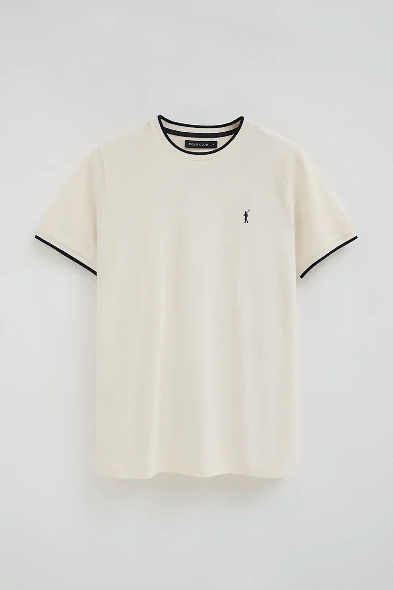 Navy blue pique fabric t-shirt