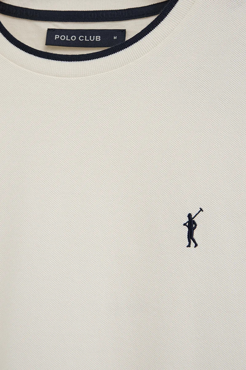 Navy blue pique fabric t-shirt