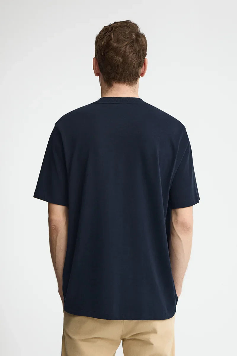 Navy blue loose-fit t-shirt with Polo Club embroidery