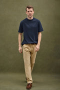 Navy blue loose-fit t-shirt with Polo Club embroidery