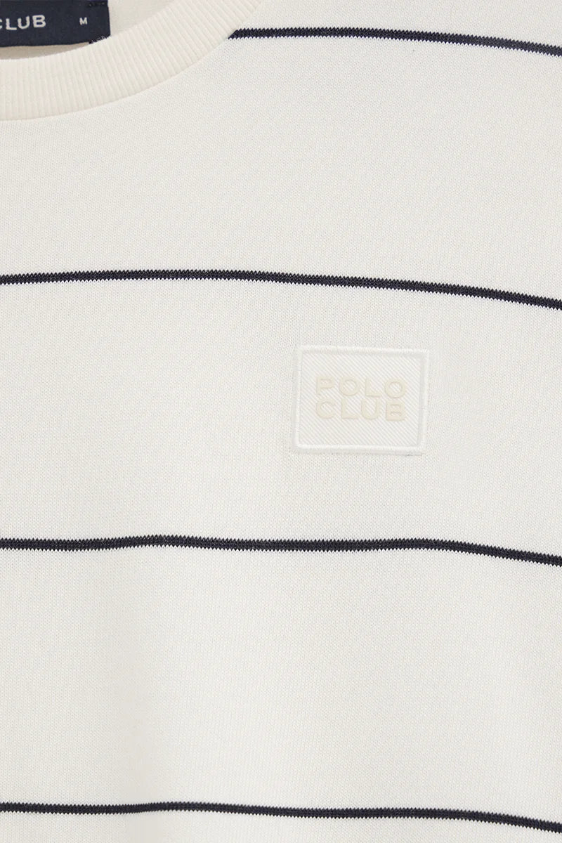 Navy and light yellow striped T-shirt
