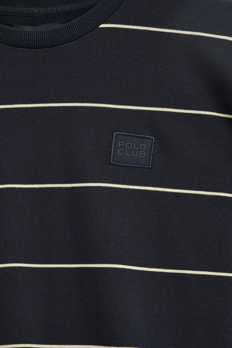 Navy and light yellow striped T-shirt