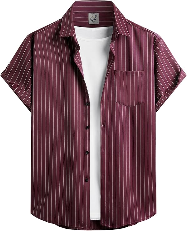 Hardaddy Men's Casual Striped Shirts