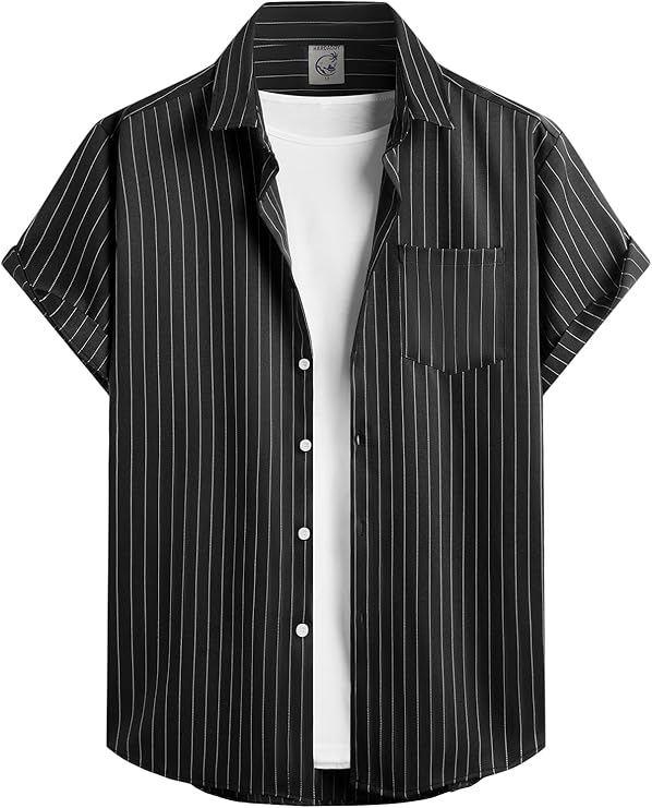 Hardaddy Men's Casual Striped Shirts