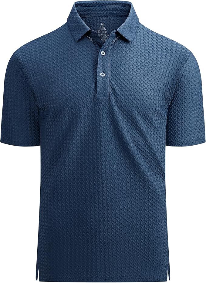 Alex Vando Mens Bubble Jacquard Polo Shirt