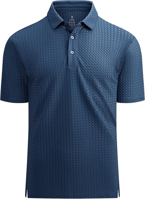 Alex Vando Mens Bubble Jacquard Polo Shirt