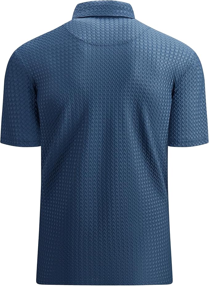 Alex Vando Mens Bubble Jacquard Polo Shirt