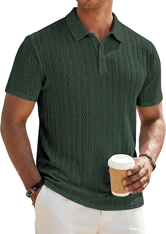 The Textured Knit Polo Shirt for Men