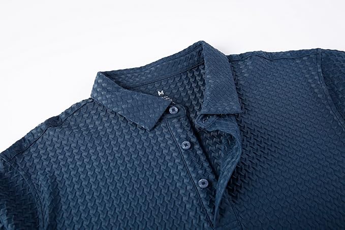 Alex Vando Mens Bubble Jacquard Polo Shirt
