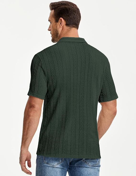 The Textured Knit Polo Shirt for Men