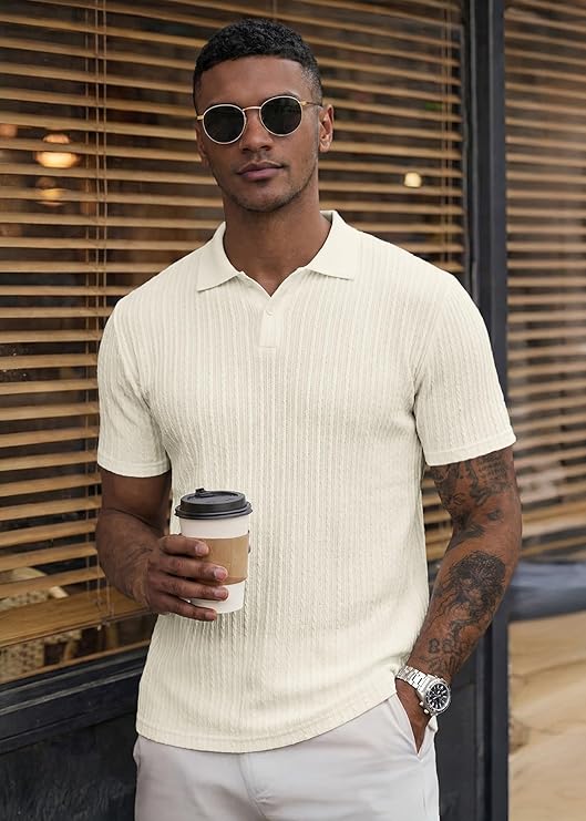 JMIERR Mens Casual Polo Shirt