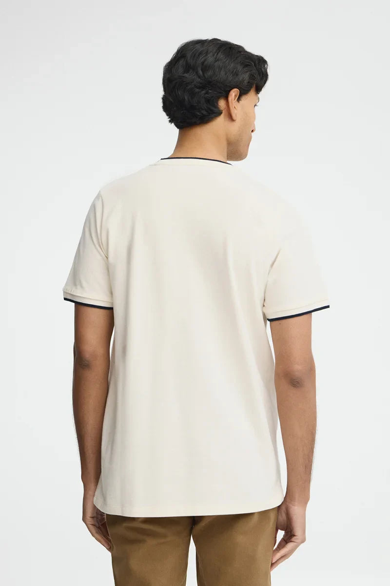 Navy blue pique fabric t-shirt