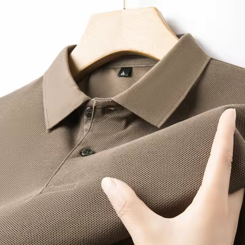 Men's 100% Cotton Polo Shirt - Summer Casual Breathable
