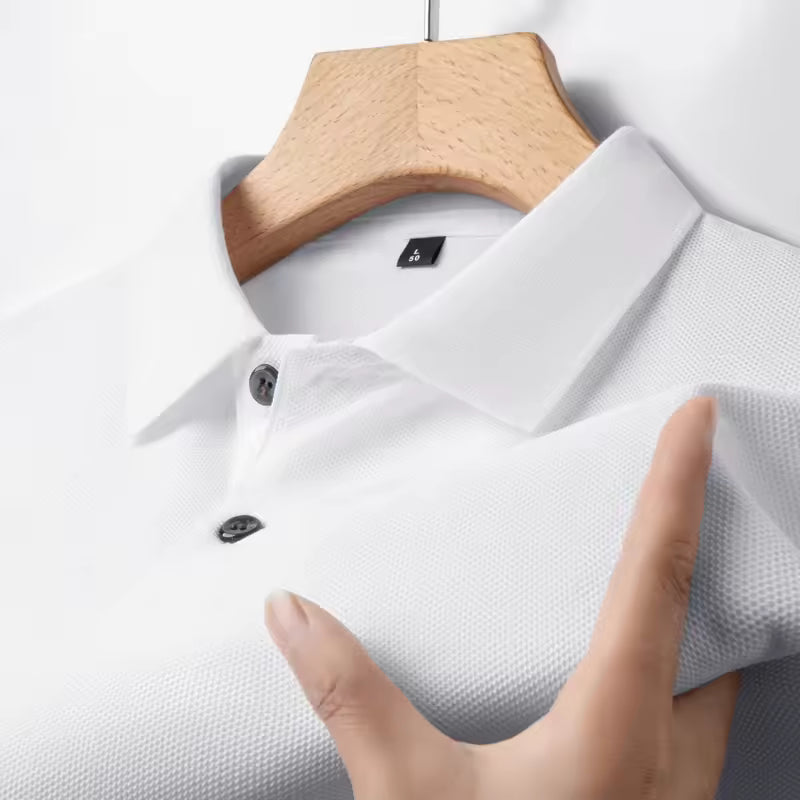 Men's 100% Cotton Polo Shirt - Summer Casual Breathable