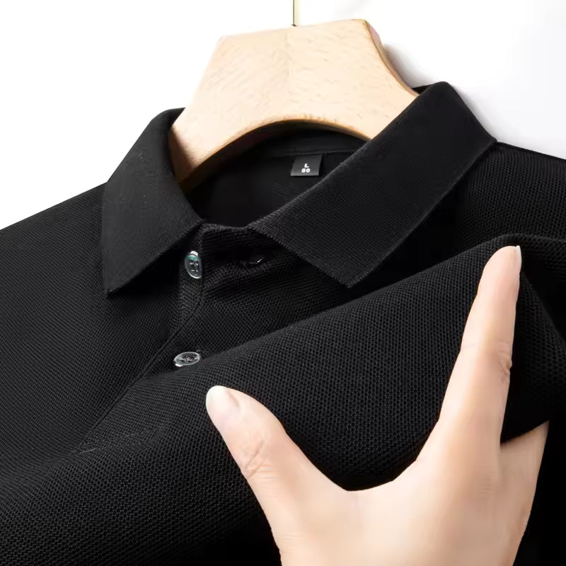Men's 100% Cotton Polo Shirt - Summer Casual Breathable