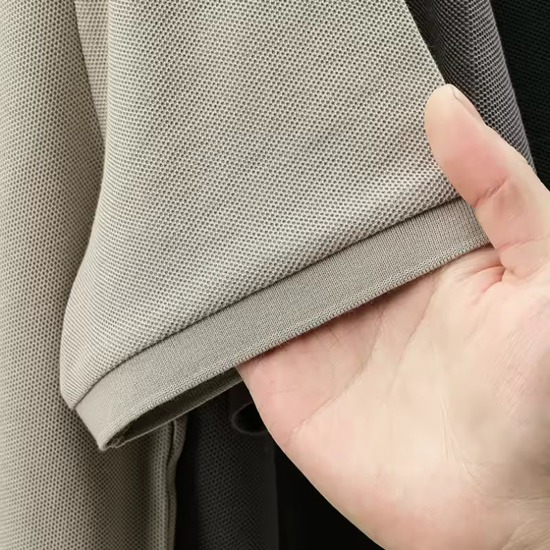Men's 100% Cotton Polo Shirt - Summer Casual Breathable