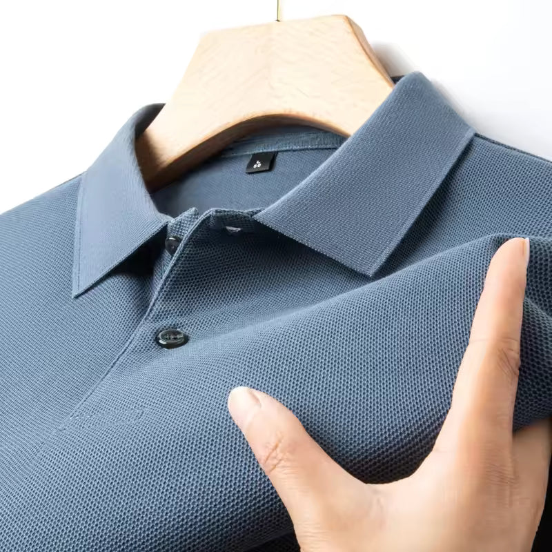 Men's 100% Cotton Polo Shirt - Summer Casual Breathable