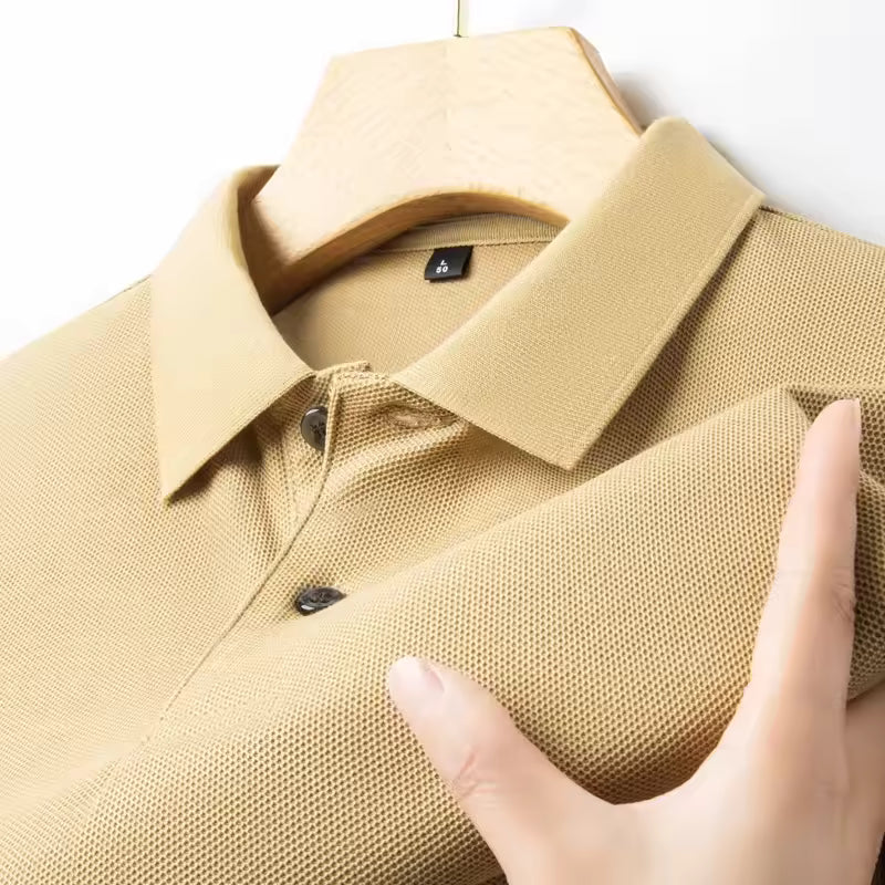 Men's 100% Cotton Polo Shirt - Summer Casual Breathable