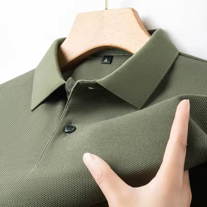 Men's 100% Cotton Polo Shirt - Summer Casual Breathable