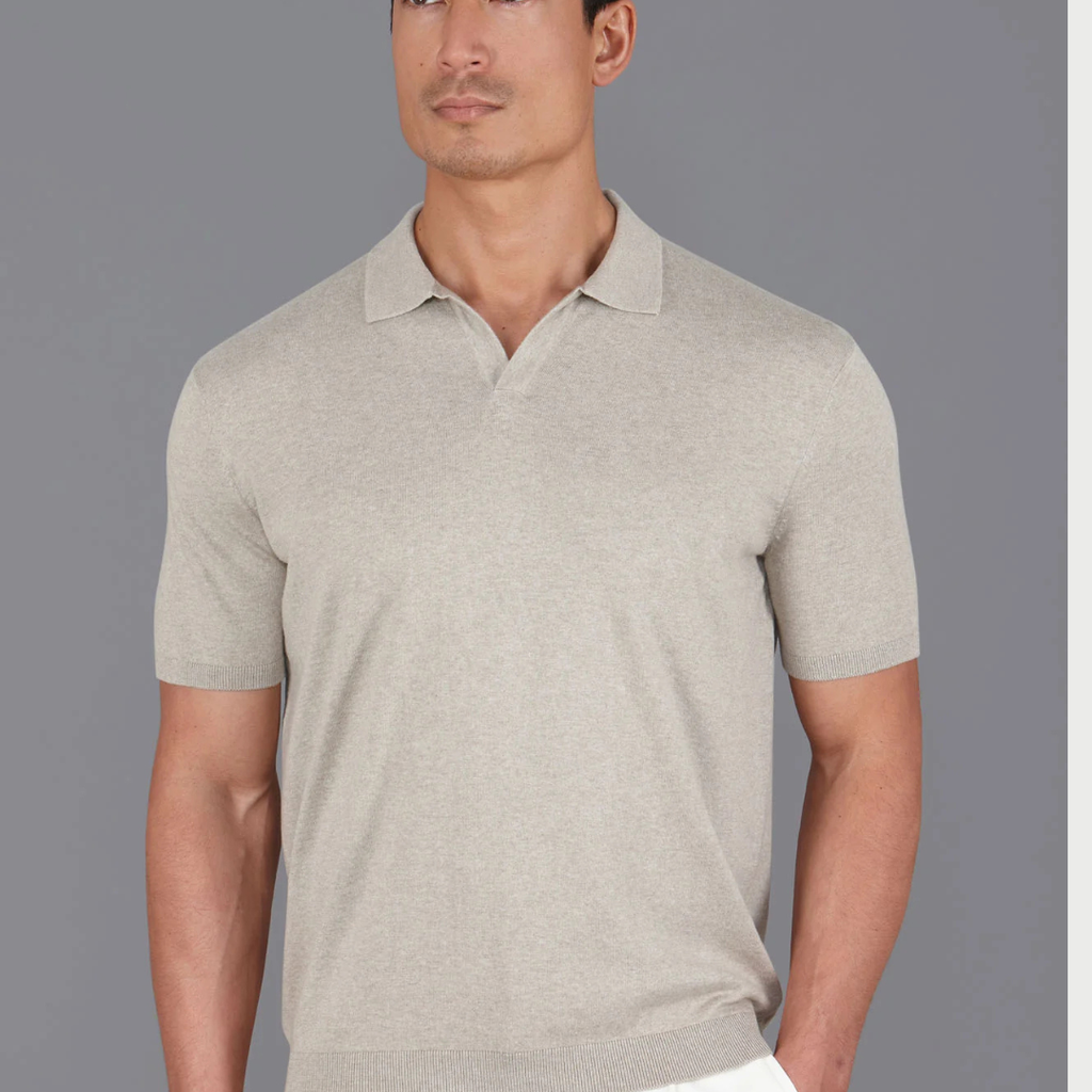 Mens Ultra Fine Cotton Buttonless Polo Shirt