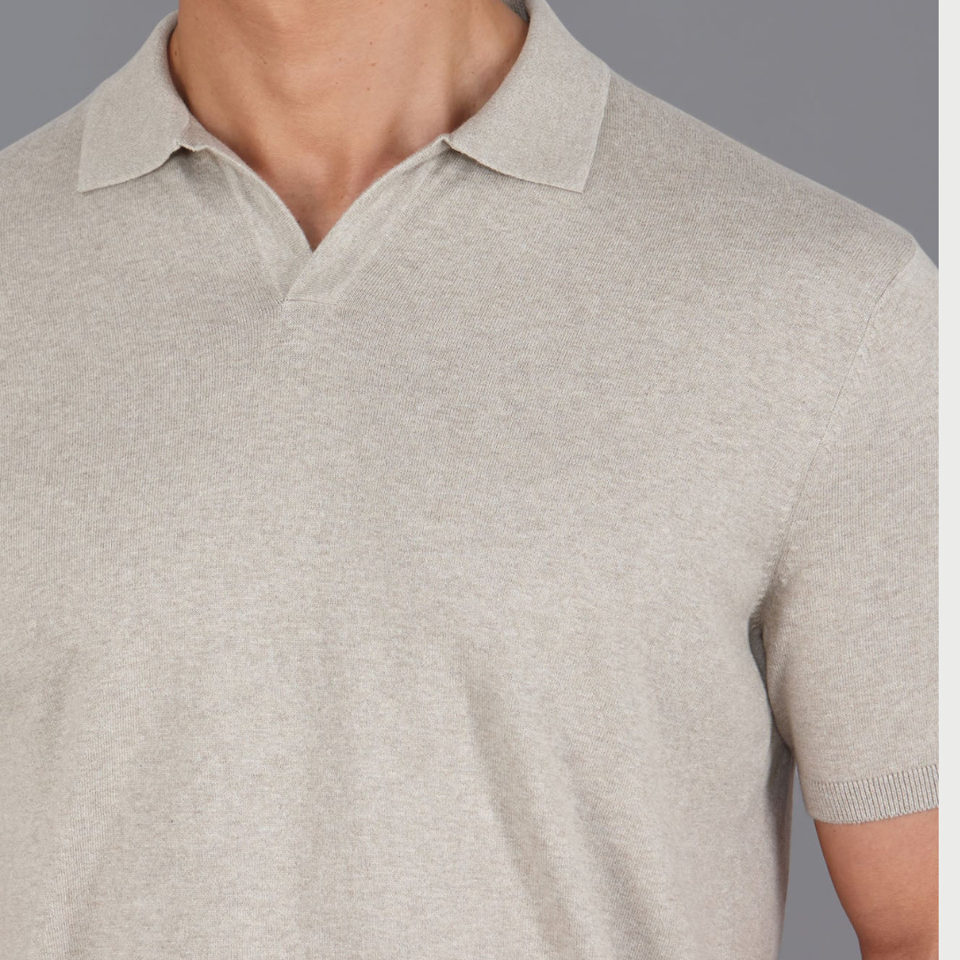 Mens Ultra Fine Cotton Buttonless Polo Shirt