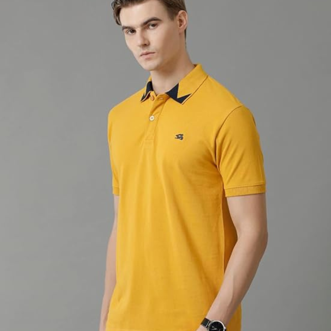 ADRO Men's Polo Collar All Over Printed Half Sleeve T-Shirt