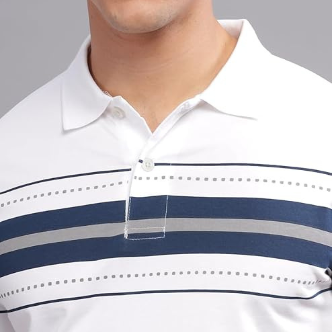 ADRO Men's Polo Collar All Over Printed Half Sleeve T-Shirt 2