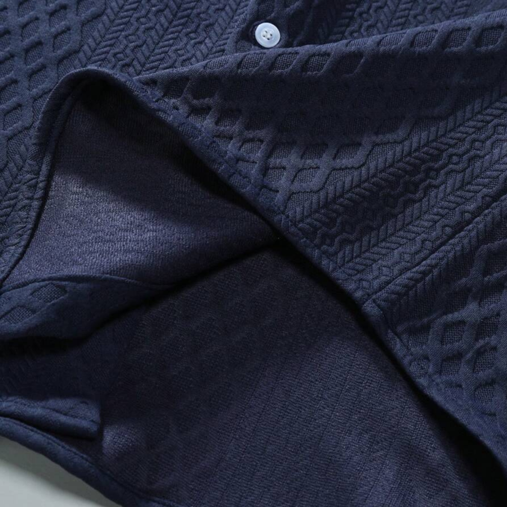 Men's Summer Casual Short Sleeve Shirt With Texture
