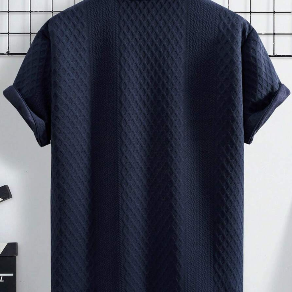 Men's Summer Casual Short Sleeve Shirt With Texture