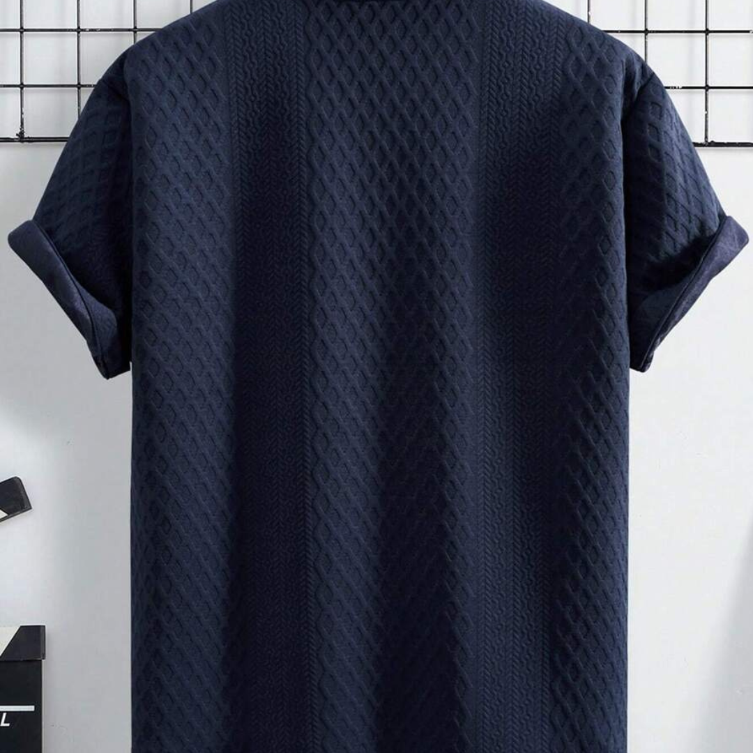 Men's Summer Casual Short Sleeve Shirt With Texture