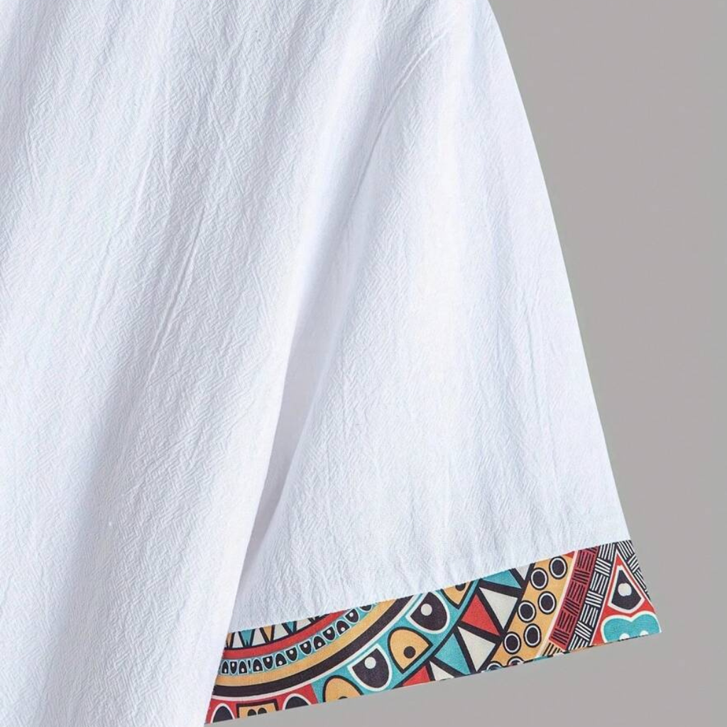 Men's Summer Holiday Geometric Printed Short Sleeve Casual Shirt