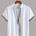 Men's Summer Holiday Geometric Printed Short Sleeve Casual Shirt
