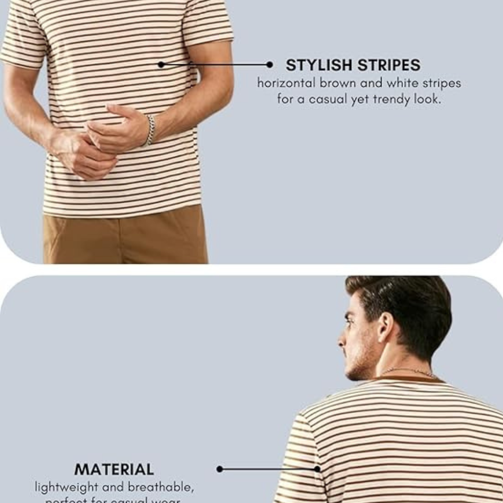 Regular Fit Casual T Shirt for Men