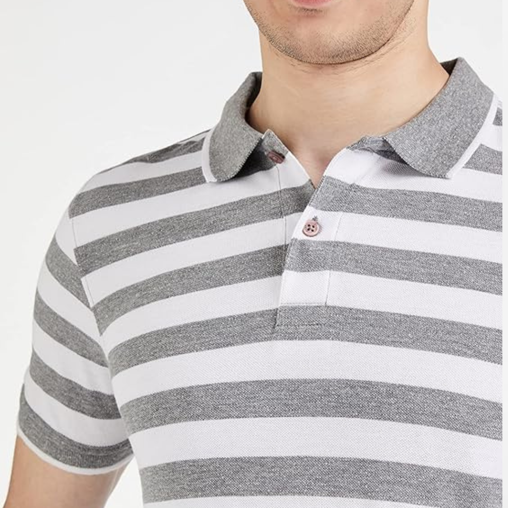 Symbol Men's Cotton Rich Striped Polo Tshirts