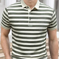 Knitted Men's Striped Polo Shirt