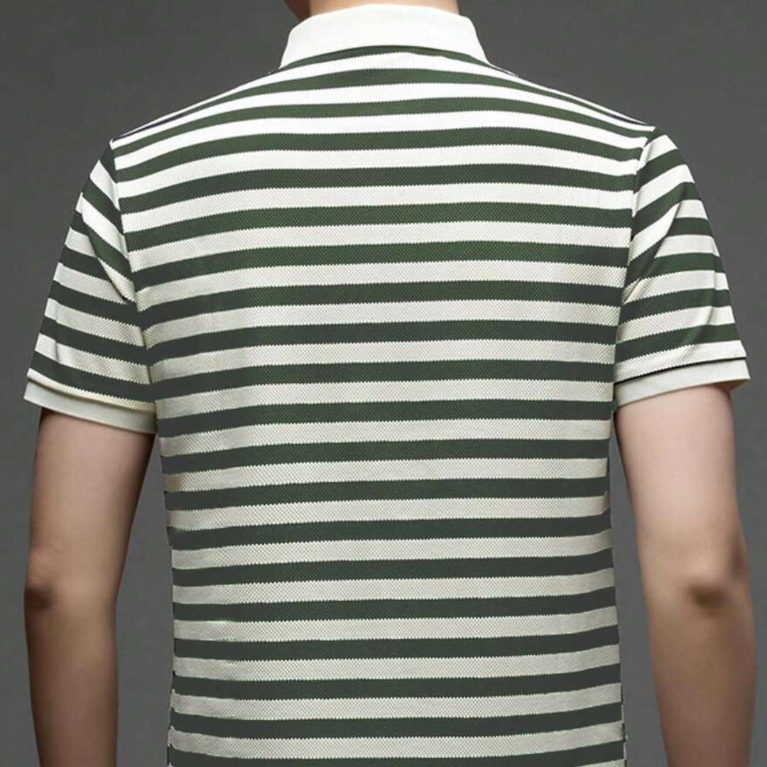 Knitted Men's Striped Polo Shirt