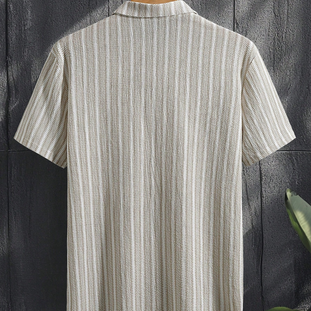 Short Sleeve Striped Casual Polo Shirt
