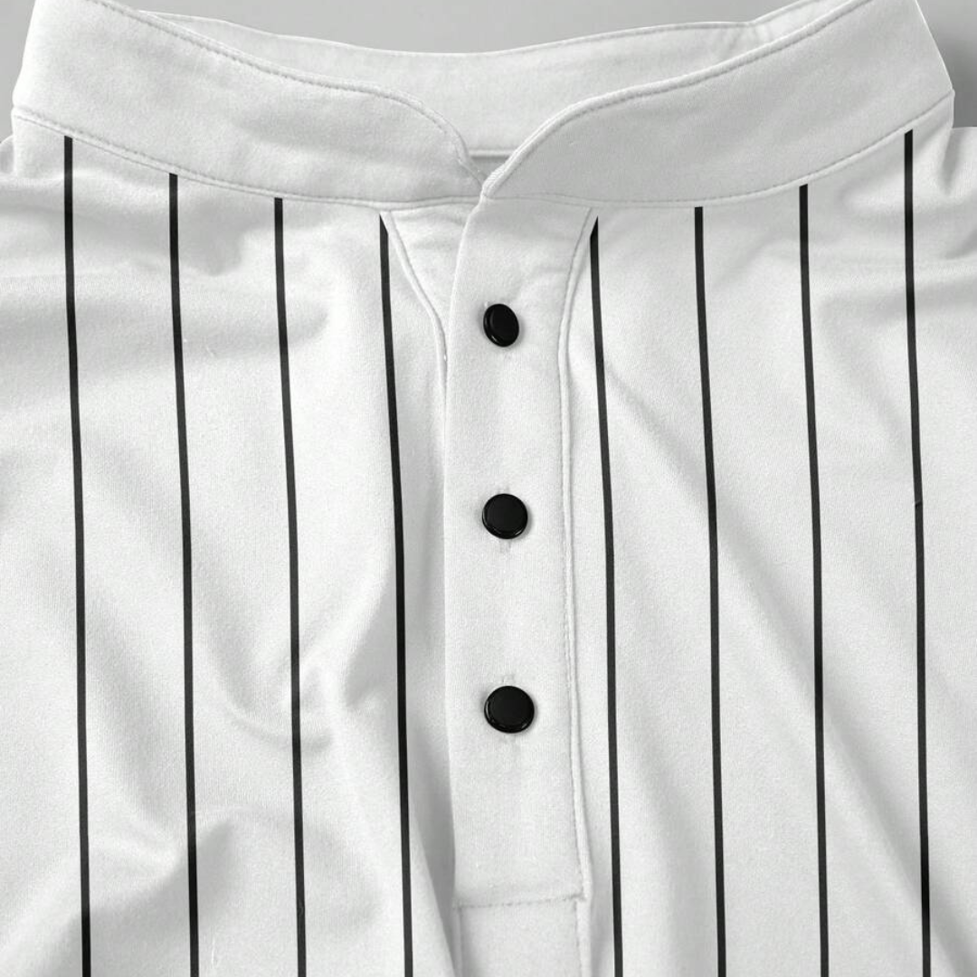 Manfinity Dauomo Men's Casual Striped Print Short Sleeve Polo Shirt