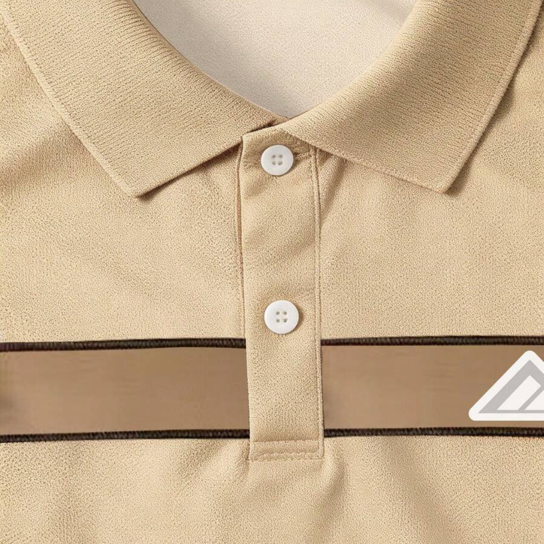 Manfinity Dauomo Men's Striped Short Sleeve Casual Commuter Polo Shirt