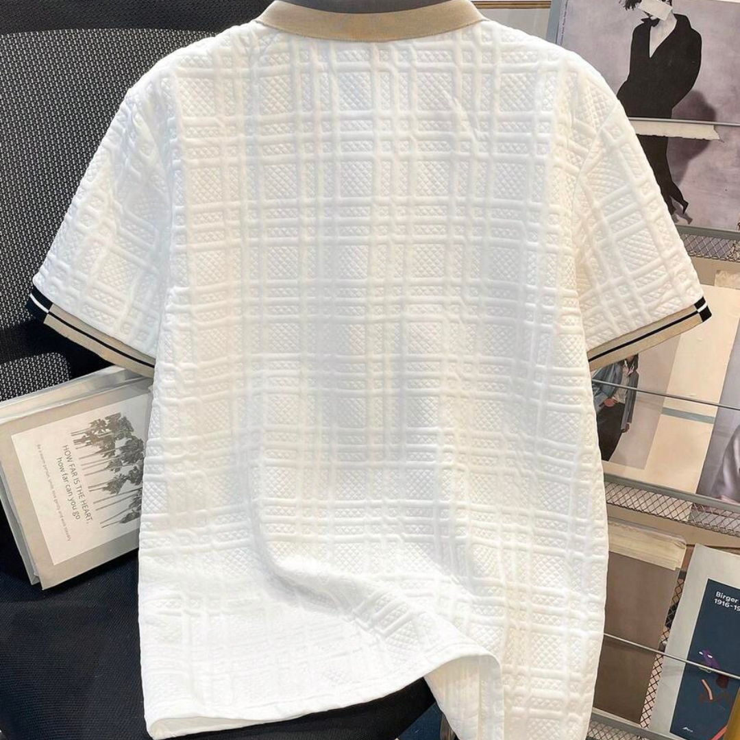 Manfinity Joysei Men's Striped Short Sleeve Casual Textured