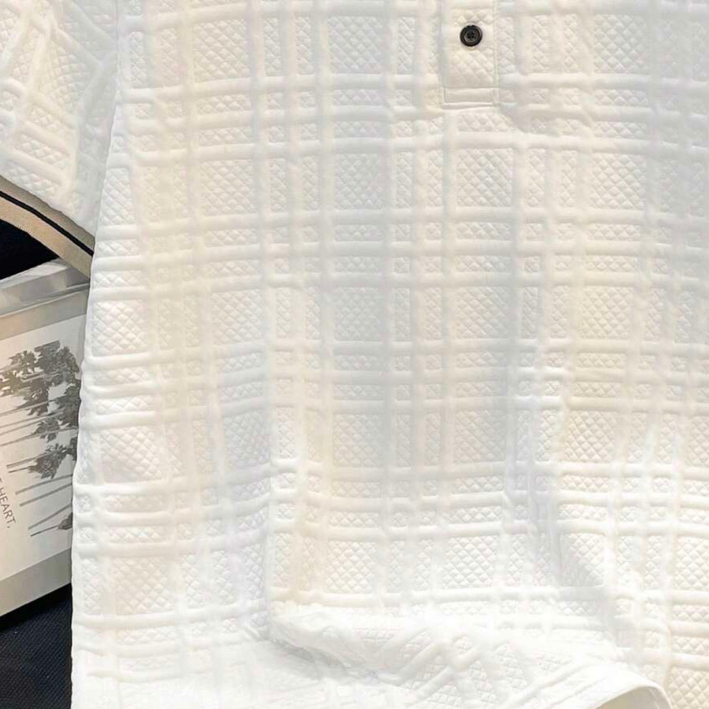 Manfinity Joysei Men's Striped Short Sleeve Casual Textured