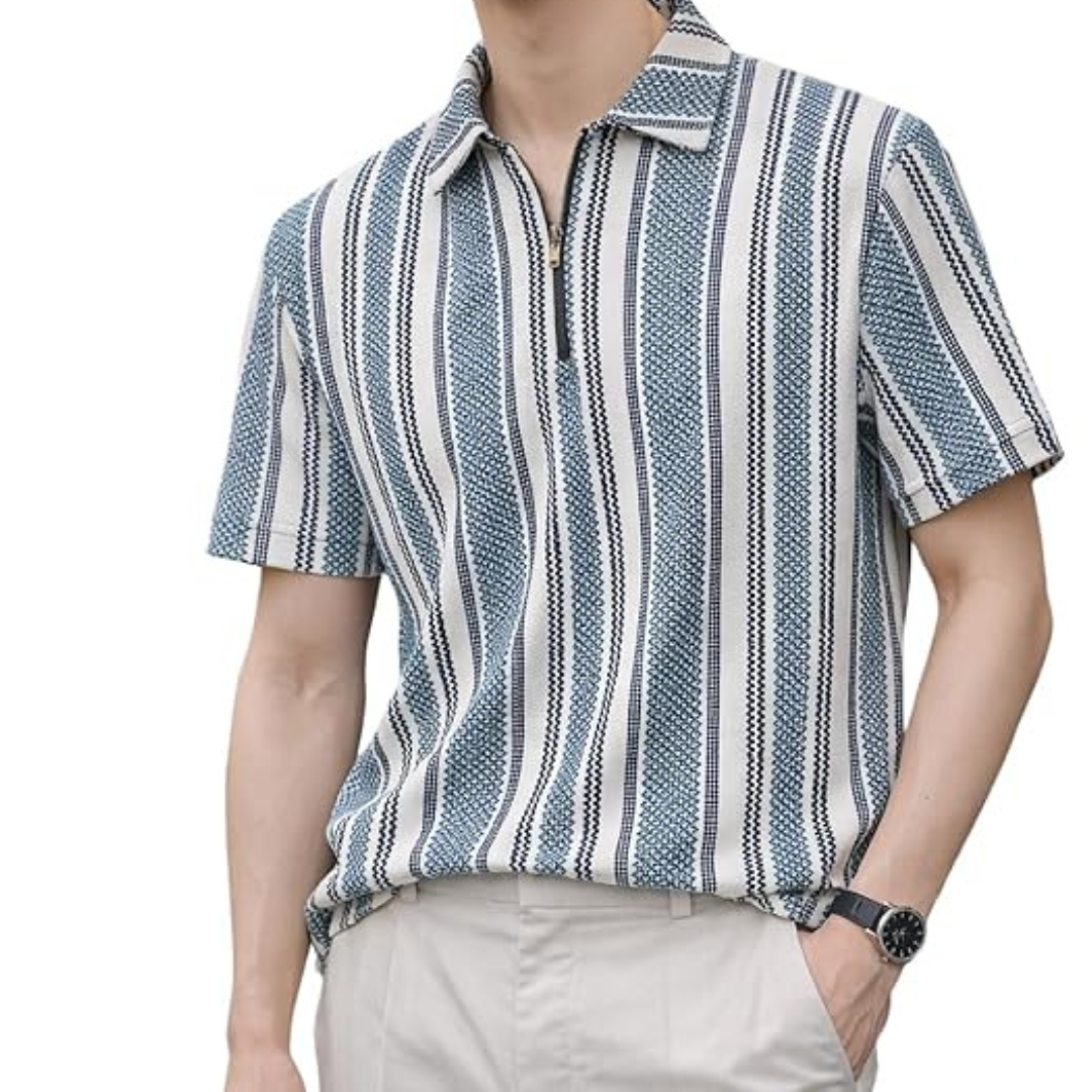 Polo T-Shirt with Zip Collar