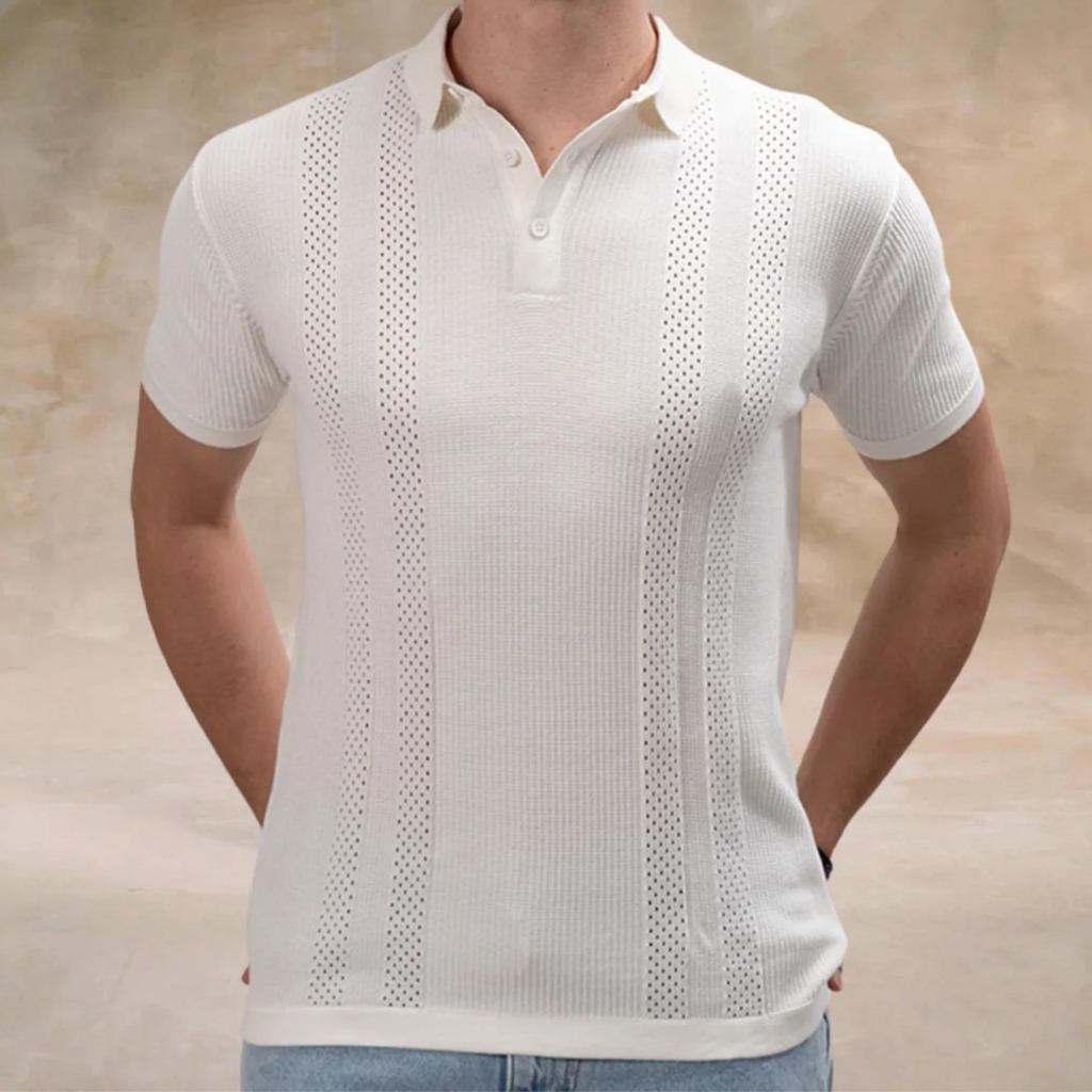 Snowpeak Half White Half Sleeve Polo T-Shirt