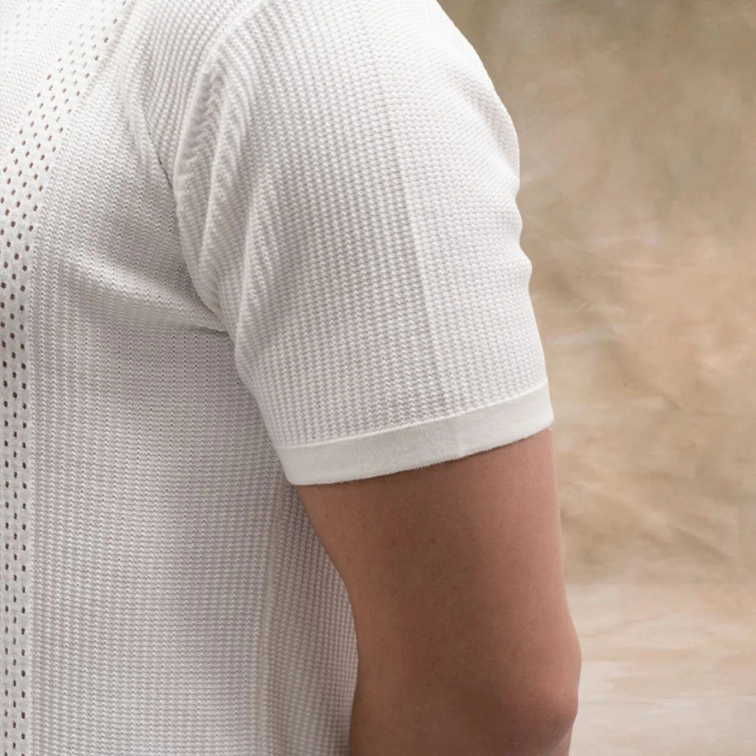 Snowpeak Half White Half Sleeve Polo T-Shirt