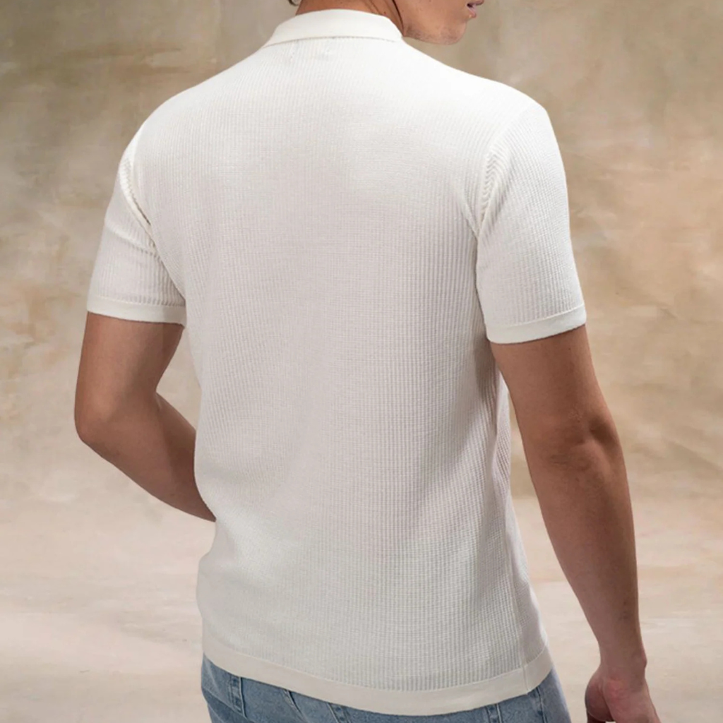 Snowpeak Half White Half Sleeve Polo T-Shirt