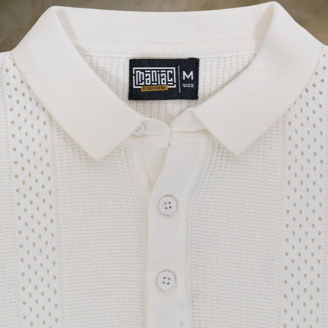 Snowpeak Half White Half Sleeve Polo T-Shirt