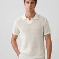 Mesh Polo T-Shirt in a cream color