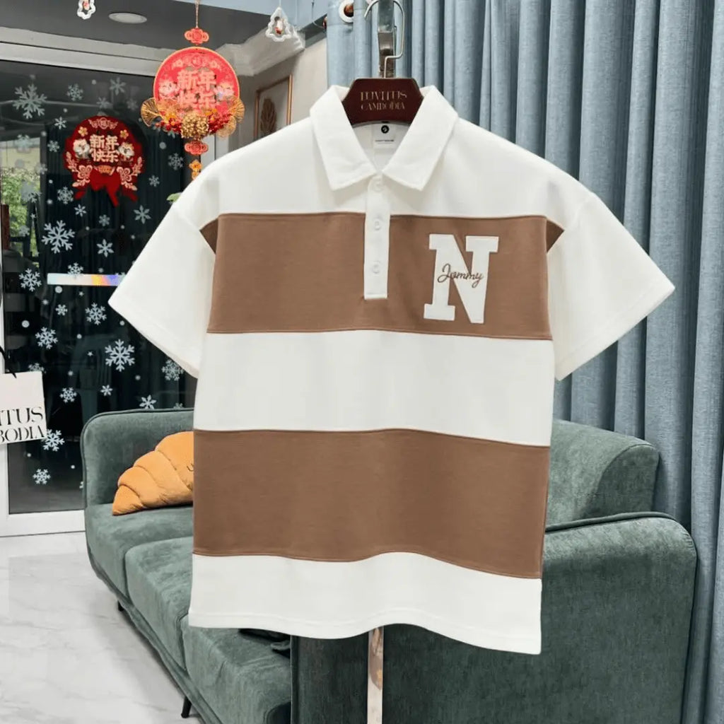 Striped Colored Fit Polo Prime Style T-Shirt
