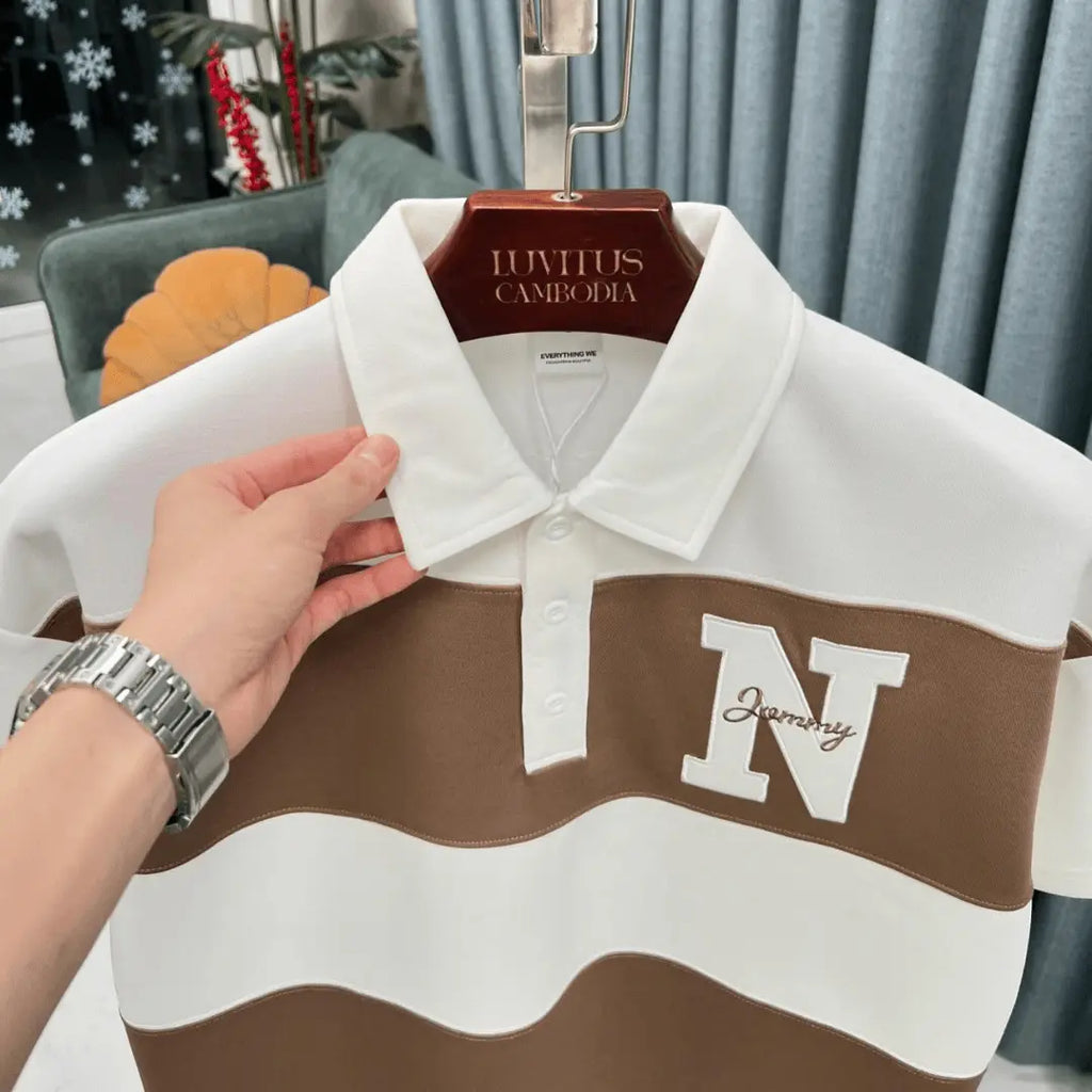 Striped Colored Fit Polo Prime Style T-Shirt