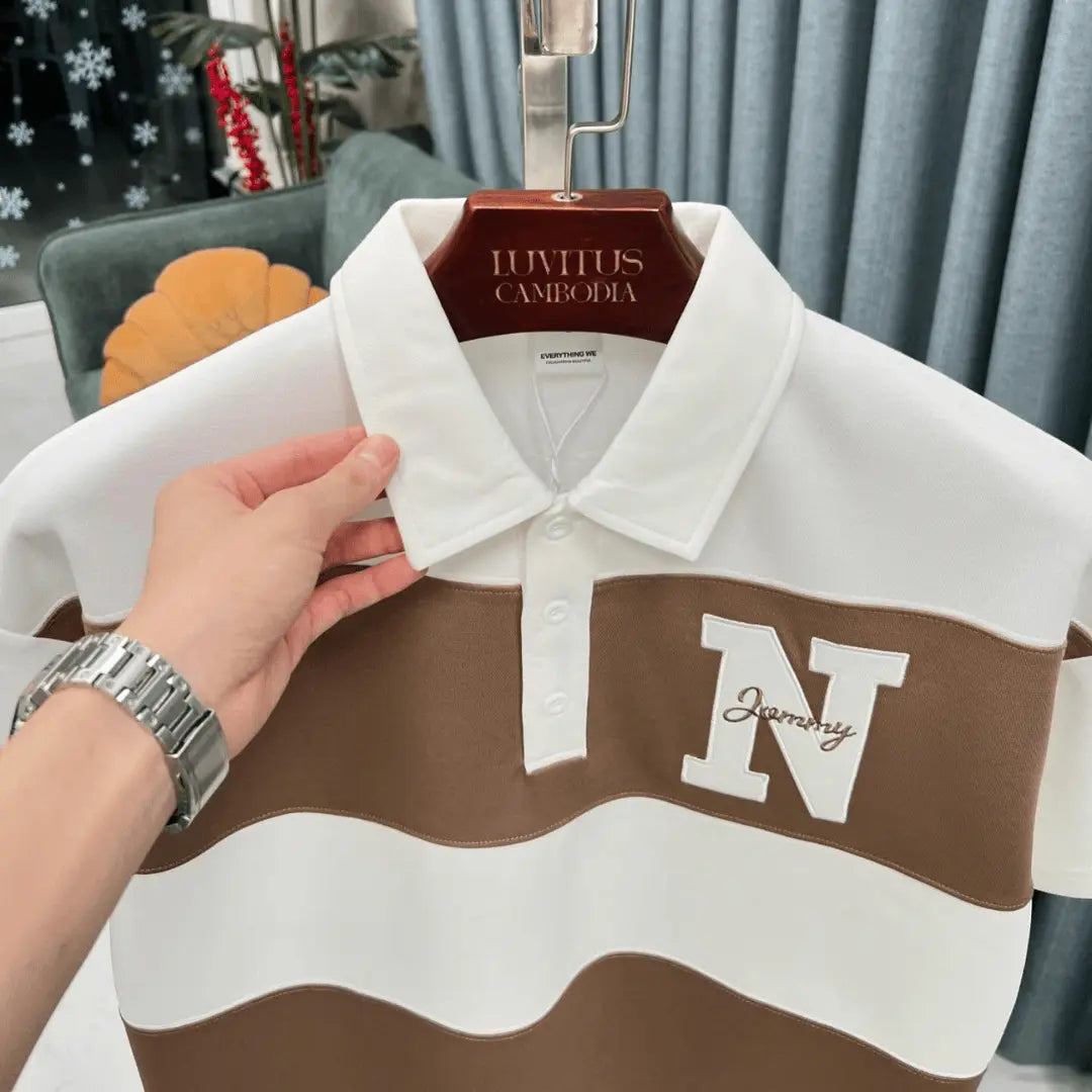 Striped Colored Fit Polo Prime Style T-Shirt